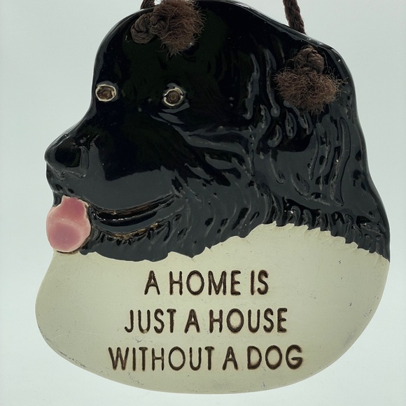 Vintage Smoky Mountain Pottery Lab Dog Ceramic Sign Wall Hanging Studio Art - Picture 2 of 9